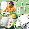 3 Sets 3 Style DIY Oval & Cactus Pattern Bookmark Cross-Stitch Kit DIY-NB0008-96-6