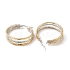 Two Tone 304 Stainless Steel Triple Circle Hoop Earrings for Women EJEW-I273-01GP-2