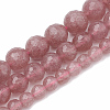Natural Strawberry Quartz Beads Strands G-R447-8mm-04-2