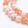 Faceted Natural Fire Crackle Agate Beads Strands G-F447-6mm-B03-4