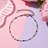 304 Stainless Steel Enamel Link Chains Bracelets for Women BJEW-JB10326-2