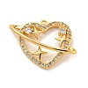 Brass Micro Pave Cubic Clear Zirconia Pendants KK-U006-04G-1