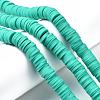Flat Round Handmade Polymer Clay Beads CLAY-R067-10mm-34-5