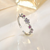 Brass Micro Pave Clear Cubic Zirconia Cuff Open Rings WG8A69B-02-1