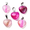 Natural Banded Agate Charms LS-HEAR-PW0001-057-31-1