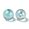 UV Plating Transparent Rainbow Iridescent Acrylic Beads LS-TACR-D010-07D-3