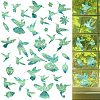 7PCS 2 Styles PVC Stickers Dazzling Color Window Stickers 3D Laser Hummingbird Electrostatic Glass Window Stickers JX828A-1