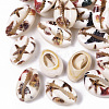 Printed Natural Cowrie Shell Beads X-SSHEL-R047-01-D03-1
