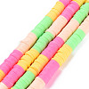 Fixed 4 Color Handmade Polymer Clay Bead Strands CLAY-S096-029N-1