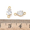 Brass Pave Cubic Zirconia Connector Charms KK-Z136-77G-01-3