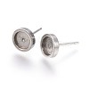 Tarnish Resistant 304 Stainless Steel Stud Earring Settings X-STAS-L219-02C-1