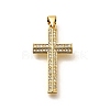 Rack Plating Brass Micro Pave Cubic Zirconia Pendants KK-L226-005G-03-1