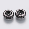 Brass Micro Pave Cubic Zirconia Beads ZIRC-G132-10B-1