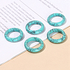 Synthetic Turquoise Plain Band Finger Rings PW-WG26698-08-1