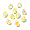 Mocha Fluorescent Style Glass Rhinestone Cabochons X-GGLA-M005-01A-226MK-1