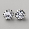 Brass Clear Cubic Zirconia Cufflinks BUTT-WH0012-18P-1