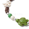 Dyed Synthetic Turquoise Turtle Anklets AJEW-AN00633-3