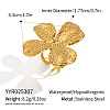Stainless Steel Textured Flower Cuff Rings EP0939-1-2