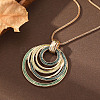 Multi Ring Zinc Alloy Enamel Pendant Necklaces for Women FS-WG47317-05-1