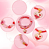Valentine's Day Theme DIY Alloy Enamel Charm & Glass Beads Double-layer Stretch Bracelet Making Kits DIY-SC0028-70-6