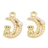 Alloy & Enamel & ABS Plastic Pearl Pendants PL-CBA415D-38G-1