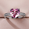 Brass Micro Pave Cubic Zirconia Finger Rings for Women FS-WGC99AF-01-3