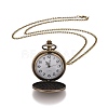 Retro Alloy Flat Round with Triangle Pendant Pocket Watches WACH-I012-07-3
