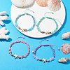 4Pcs Adjustable Synthetical Turquoise Starfish Braided Bead Bracelets BJEW-JB10225-2