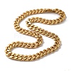 PVD Vacuum Plating 201 Stainless Steel Cuban Link Chain Necklaces NJEW-H033-05B-G-1