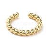Rack Plating Brass Twist Rope Shape Open Cuff Rings for Women X-RJEW-Q777-01G-2