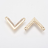 Brass Micro Pave Cubic Zirconia Charms X-KK-A144-035G-2