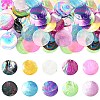 45Pcs 9 Styles Spray Painted Natural Capiz Shell Pendants SSHEL-YW0015-16-1
