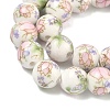 Handmade Flower Printed Porcelain Ceramic Beads Strands PORC-M007-10mm-07-4