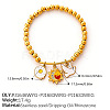 304 Stainless Steel Enamel & Crystal Rhinestone Charm Round Beaded Stretch Bracelets for Women WGE1DD1-04-1