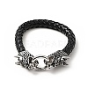 Leather Braided Round Cord Bracelet BJEW-E009-06AS-1