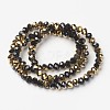 Electroplate Opaque Glass Beads Strands X-EGLA-A034-P1mm-O01-2