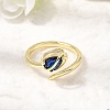 Brass Micro Pave Cubic Zirconia Cuff Open Rings for Women RJEW-L343-01G-3