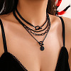 Gothic Alloy with Iron Pendant Multi Layered Chain Necklaces for Women FS-WG9D473-03-2