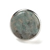Natural Amazonite Round Adjustable Rings RJEW-K371-09S-14-3