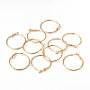 Golden Plated Brass Hoop Earrings X-EC108-1NFG-4