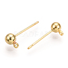 Brass Stud Earring Findings KK-I649-10G-NF-3