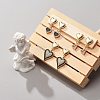 3 Pairs 3 Style Clear Cubic Zirconia Heart Dangle Stud Earrings EJEW-JE05082-2