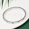 201 Stainless Steel with Rhinestone Bangles for Women BJEW-B138-04P-3