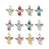 Baking Paint Pearlized Glass Pearl Pendants PALLOY-JF01576-1