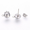 Non-Tarnish 201 Stainless Steel Stud Earring Findings X-STAS-S064-12-1