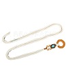 Bohemian Style Alloy Resin Ring Cotton Cord Chain Belts with Wood Beads Tassel FS-WGA5F60-01-5