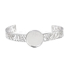 304 Stainless Steel Blank Cuff Bangle Bases with Flat Round Tray SA-CBA82C8-04B-P-2