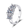 Rhodium Plated 925 Sterling Silver Pave 7A Cubic Zirconia Finger Rings WG3C802-23-5