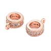Rack Plating Brass Micro Pave Cubic Zirconia Tube Bails KK-Z052-01RG-2