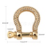 Brass Micro Pave Clear Cubic Zirconia D-Ring Anchor Shackle Clasps X-ZIRC-S066-052-NF-3